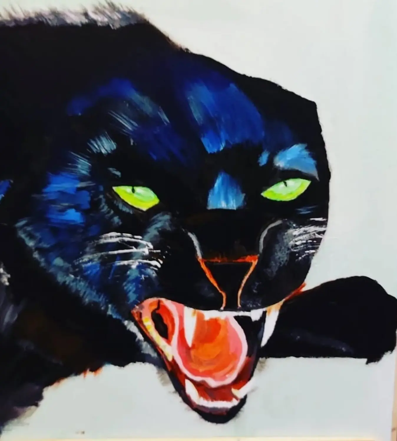 Heiko Wolf -   Black Panther Acryl auf Leinwand(Keilrahmen)