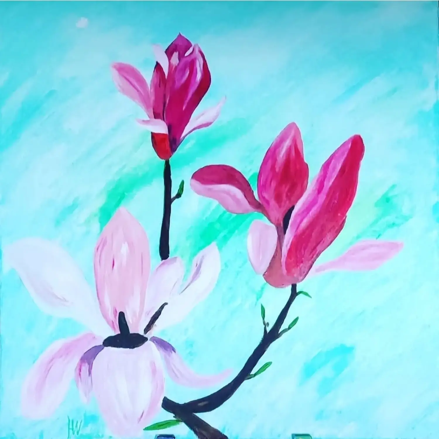 Heiko Wolf -   Magnolie Acryl auf Leinwand