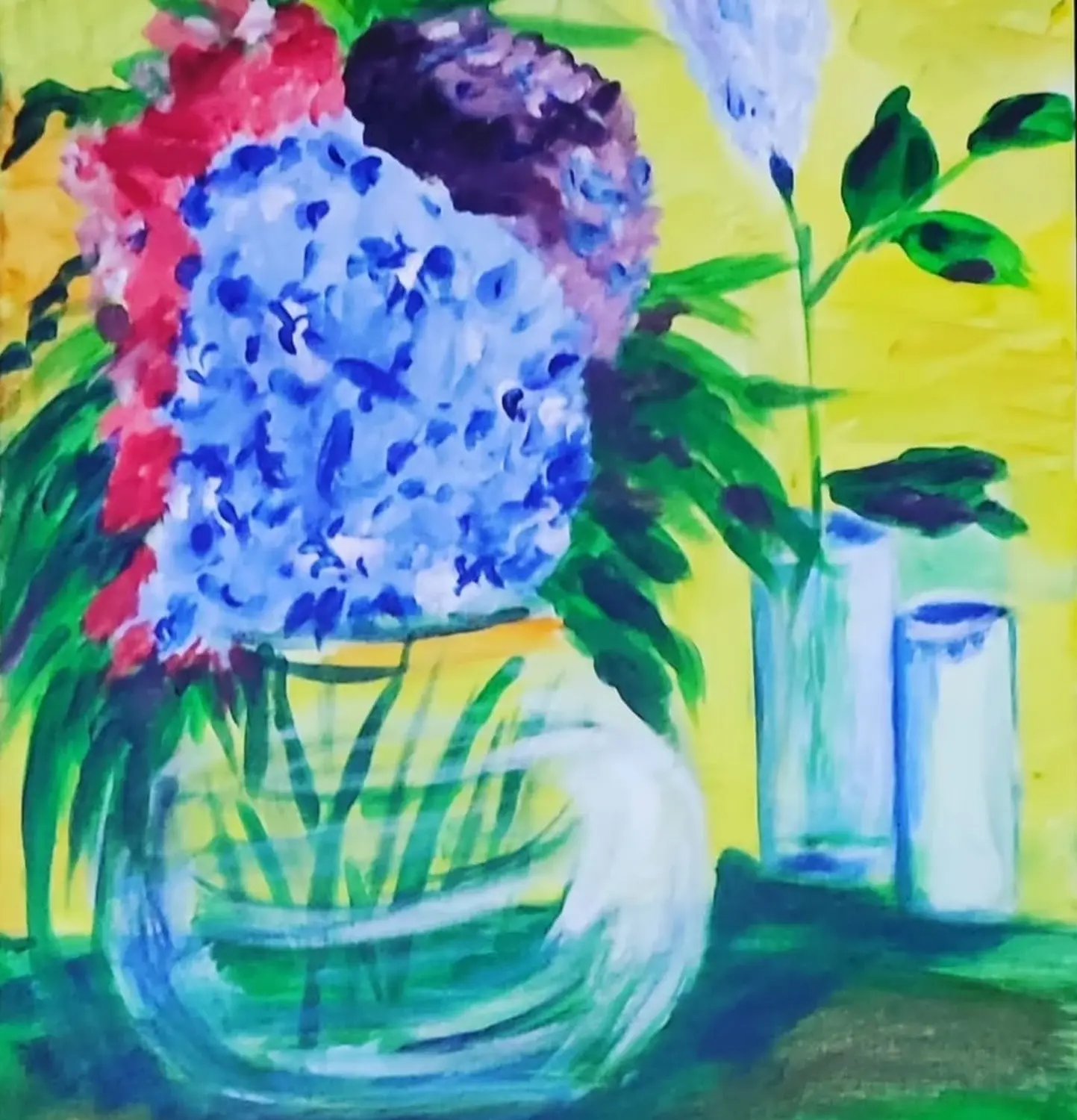 Heiko Wolf -   Hortensien Acryl auf Keilrahmen