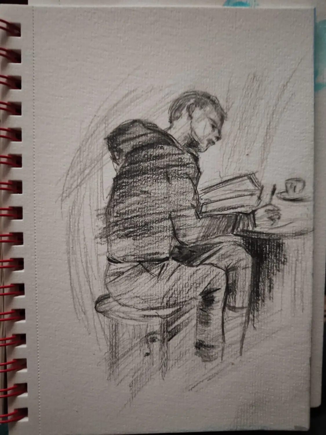 Heiko Wolf -   Der Briefeschreiber auf Aquarellpapier